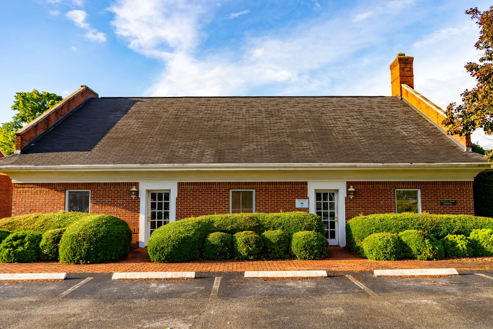 The brick exterior of the David C. Smith Professional Center building where Birch Tree Dentistry is located